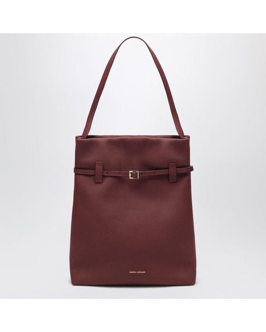 MANU Atelier Red Tote Du Jour Suede Tote Bag