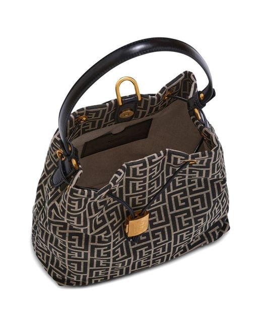 Balmain Black Sync Monogram Backpack