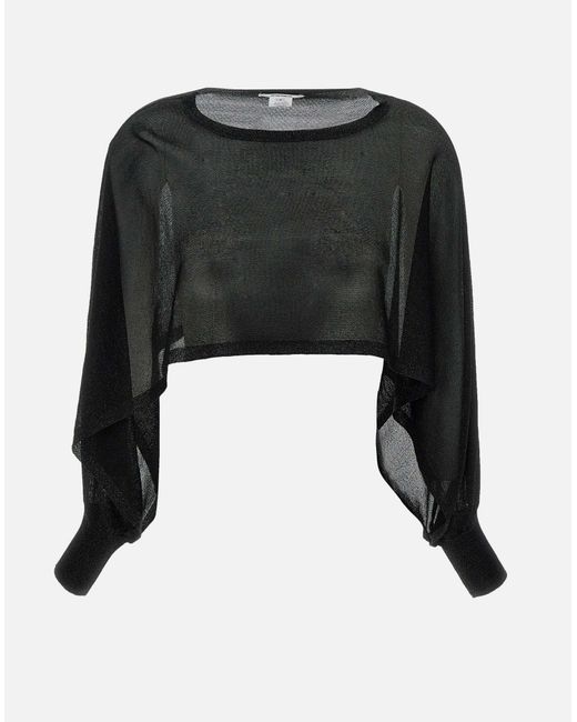 Negro lurex suéter de encogimiento de hombros Kangra de color Black