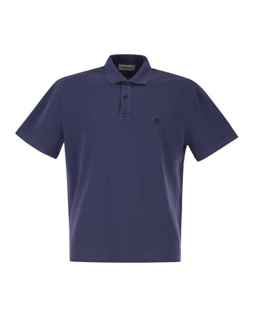 Premiata Blue Polo Shirt With A Logo On The Chest