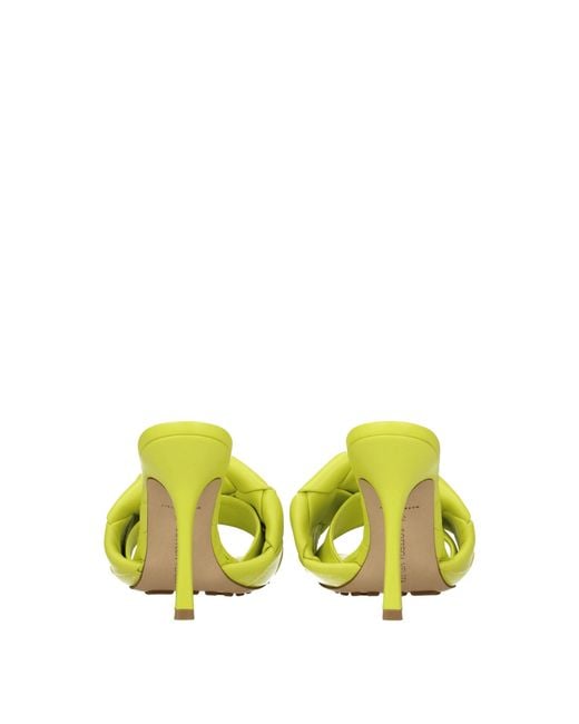 Bottega Veneta Yellow Sandals/Kiwi Leather