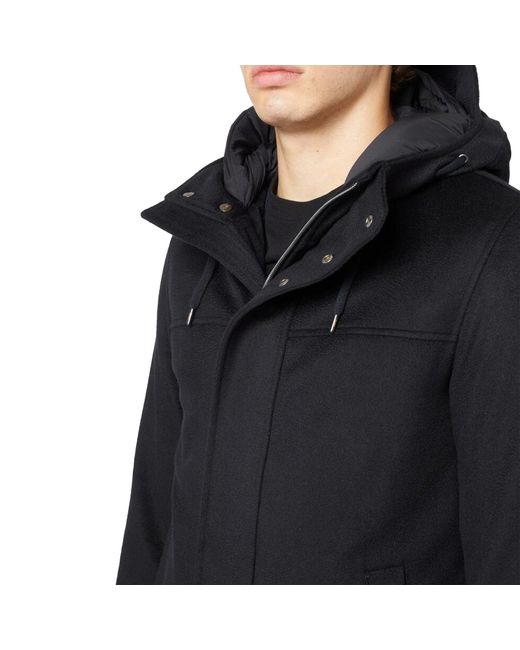 Herno Wool C Mere Jas Met Capuchon in het Blue voor heren