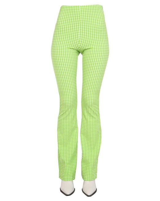MSGM Green Plaid Pattern Pants