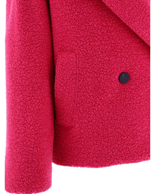 Harris Wharf London Pink Bouclè Coat