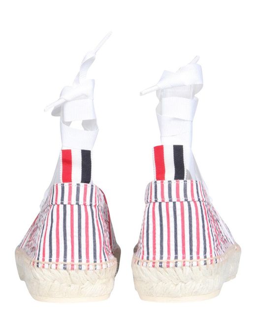 Thom Browne Pink Seersucker Cotton Espadrilles