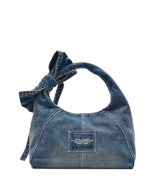Marc Jacobs Blue The Bow Denim Sack Shoulder Bag