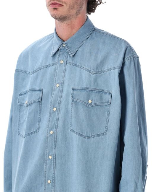 Studio Nicholson Blue Trendy Mini T-Shirt for men