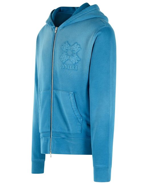 Amiri Blue Dark Cotton Hoodie for men