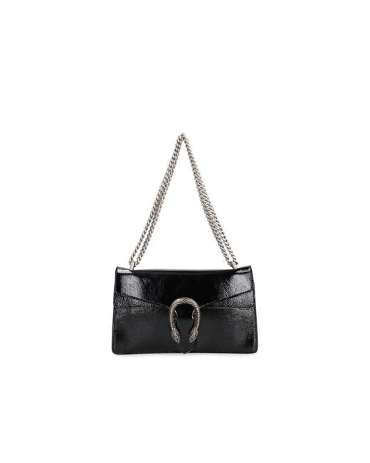 Gucci Black Schwarze Leder-Schultertasche Aw24