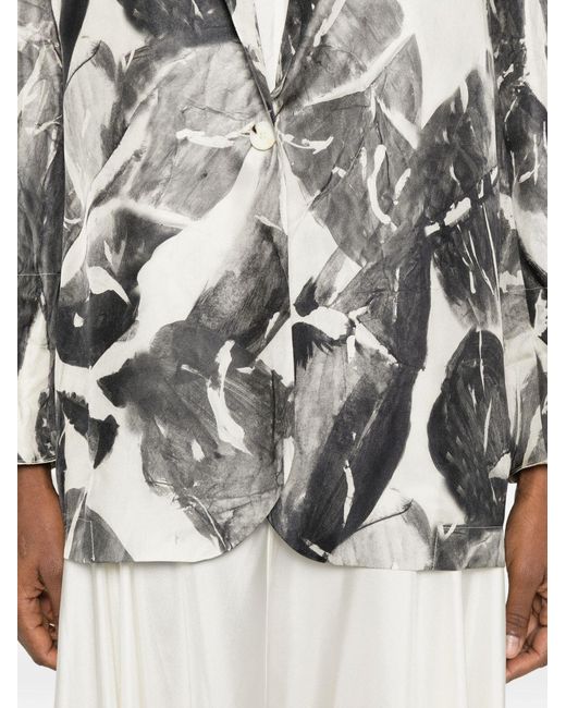 Alysi White Printed Single-Breasted Jacket