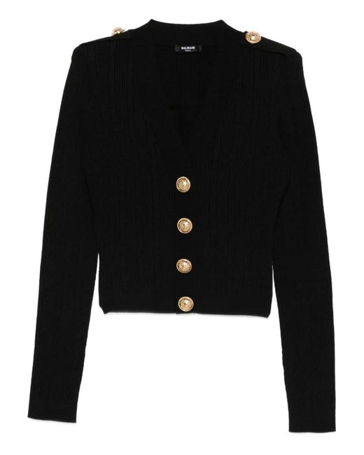 Balmain Geribbeld Vest Met Knoppen in het Black