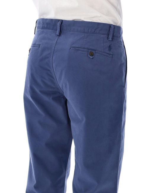 Polo Ralph Lauren Blue Bedford Stretch Cotton Trousers for men