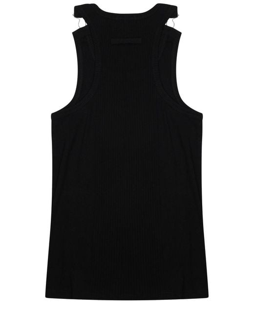 Jean Paul Gaultier Black Solid Scoop Neck Top