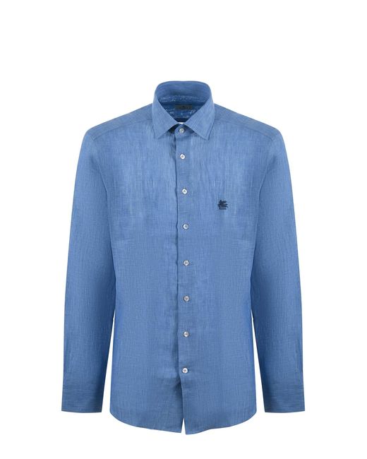 Etro Blue Leinenhemd