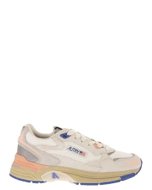 Autry White Hyperway Low Mesh/Suede Wht/Peach Pnk