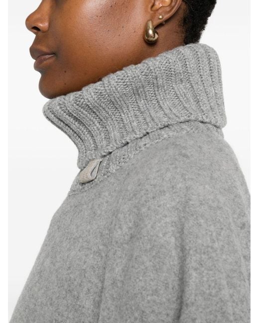 Fabiana Filippi Gray Wool Poncho