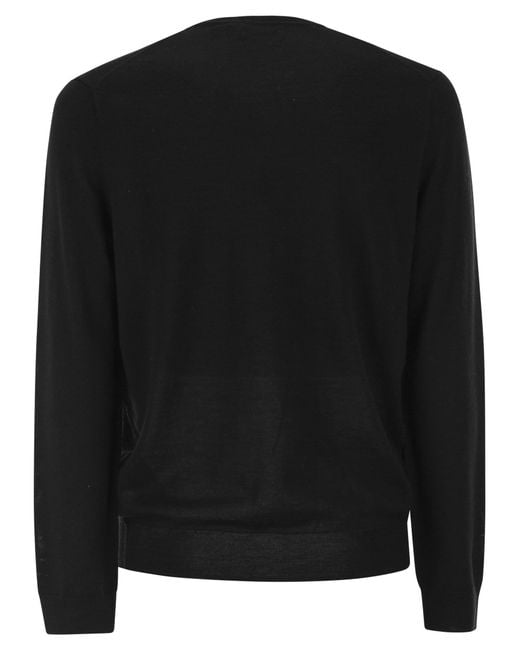 Polo Ralph Lauren Black Slim-Fit Washable Wool Crew Neck Jumper for men