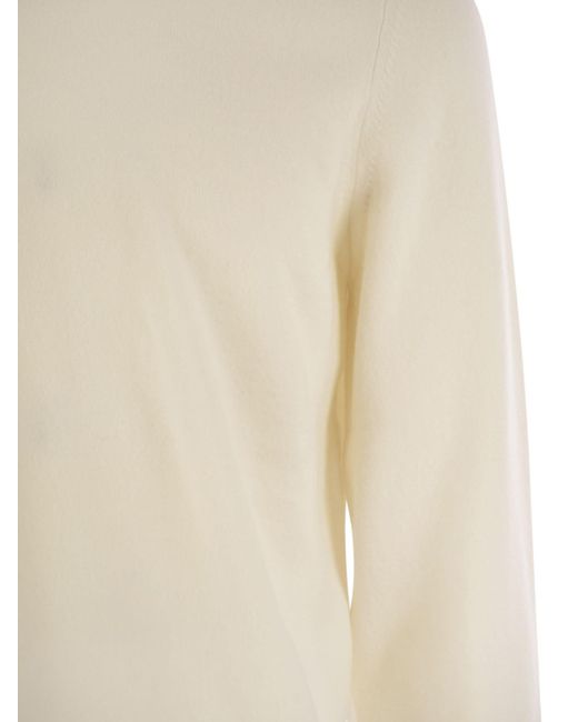 Fedeli Argentina Baby Cashmere Crew Neck Sweater in Natural für Herren