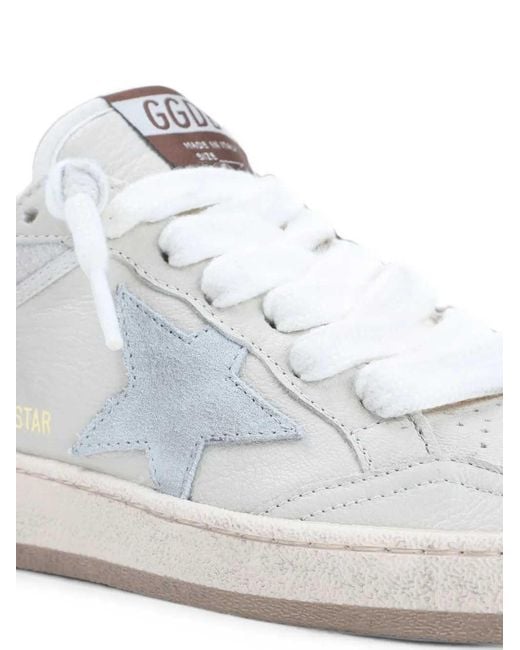 Golden Goose Deluxe Brand White Allstar Nappa And Glitter Leather Upper, Nappa Toe, Heel, And Spur Suede Star