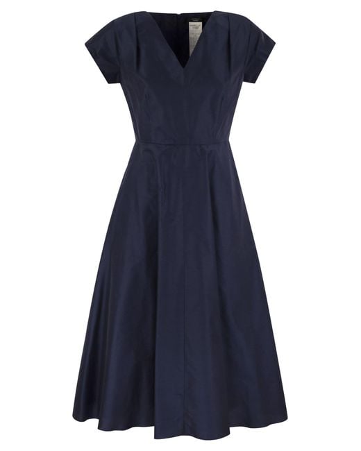 Weekend by Maxmara Blue Etuania Taffeta Midi Dress