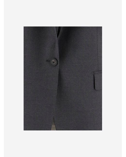 Tagliatore Gray Structured Stretch Wool Jacket