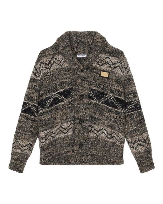 Dolce & Gabbana Gray Mini Prairie Cardigan For Boys