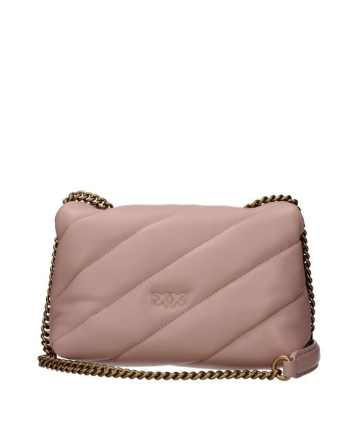 Pinko Pink Borse A Spalla Love Puff Donna Pelle Rosa/Rosa Cipria