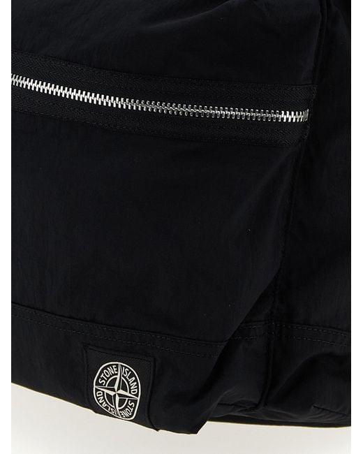 Stone Island Logo Patch Backpack in het Blue voor heren