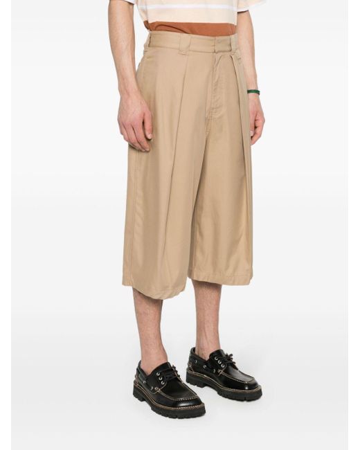 Loewe Natural Pleated Cropped Wide Leg Trousers for men