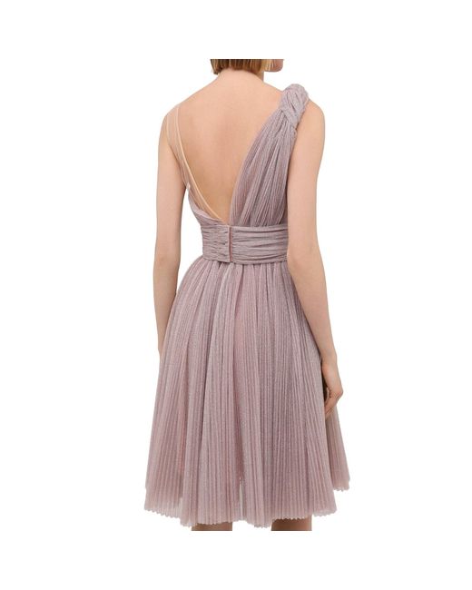 Dolce & Gabbana Pink One Shoulder Dress