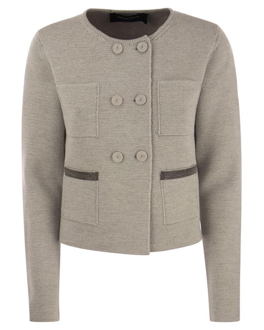 Fabiana Filippi Gray Merino Wool Jacket