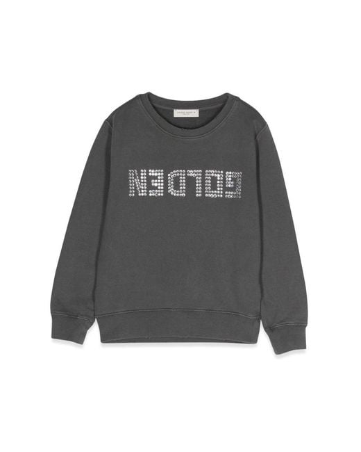 Golden Goose Deluxe Brand Gray Crewneck Sweatshirt With Crystals