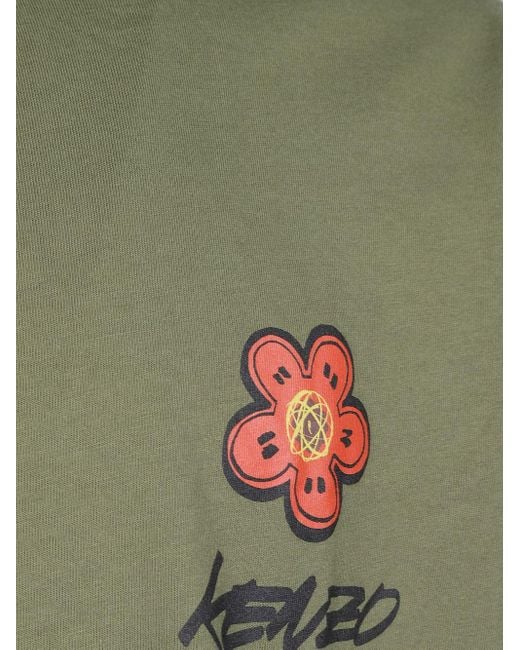 KENZO FUTURA Green Logo Cotton T Shirt