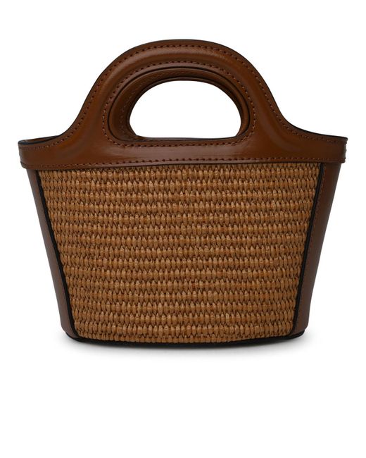 Marni Brown Leather Blend Micro Tropicalia Bag