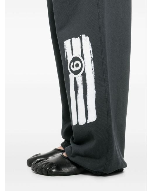 MM6 by Maison Margiela Gray Logo Cotton Sweatpants