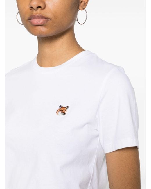 Maison Kitsuné White Fox Head Patch Cotton T-Shirt