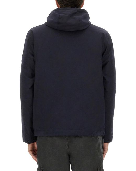 Stone Island Blue Solid Hood Jacket for men