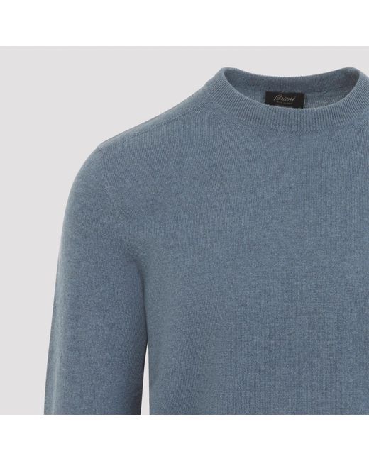 Brioni Blue Luxury Cashmere Pullover Sweater For for men