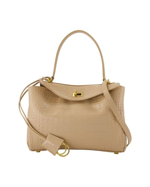 Balenciaga Natural Rodeo Top Griff kleiner Geldbörse Leder Beige