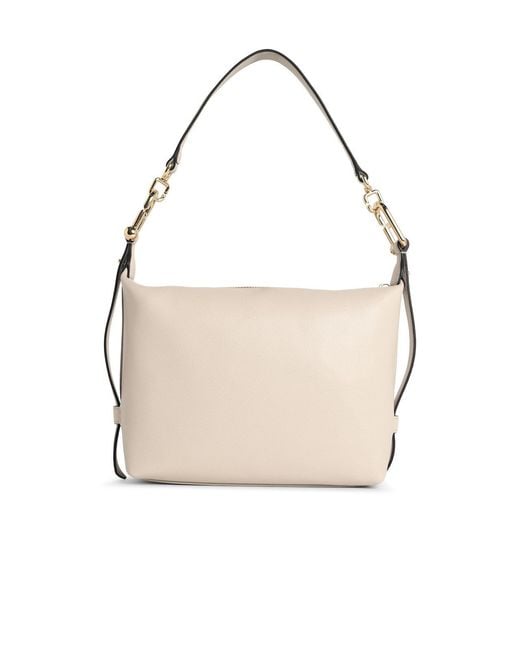 Furla Natural Mini 'Tonie' Ivory Leather Shoulder Bag