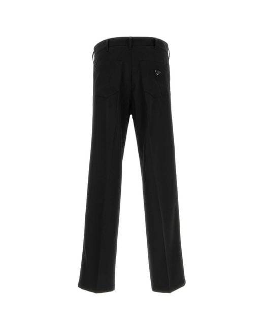 Prada Black Gabardine Pant Wool for men