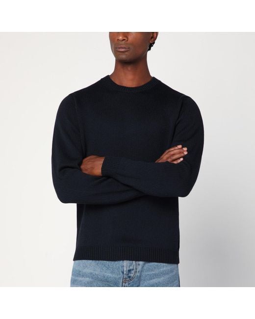 Roberto Collina Black Crew Neck Wool Sweater