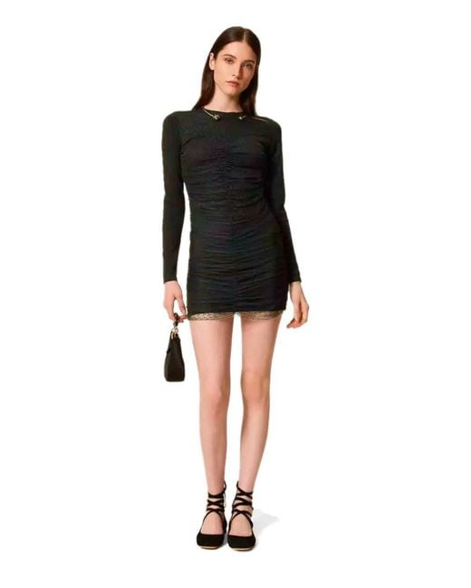 Twinset Black Plumetis Dress