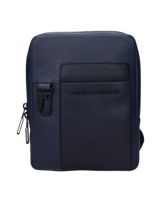 Piquadro Blue Leather Shoulder Bags