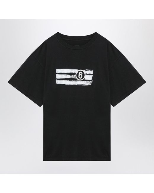 MM6 by Maison Martin Margiela T Shirt Numeric in Black