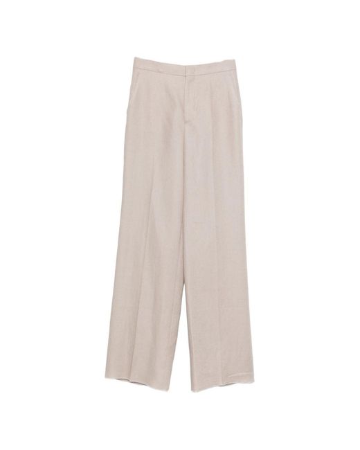 Tagliatore White Linen Trousers