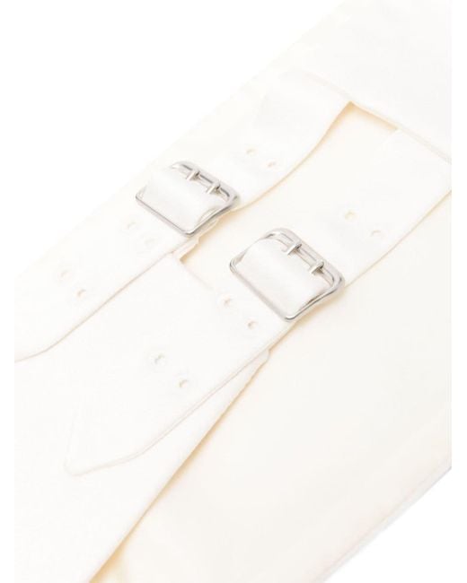 Stella McCartney White Pleated Satin Belt