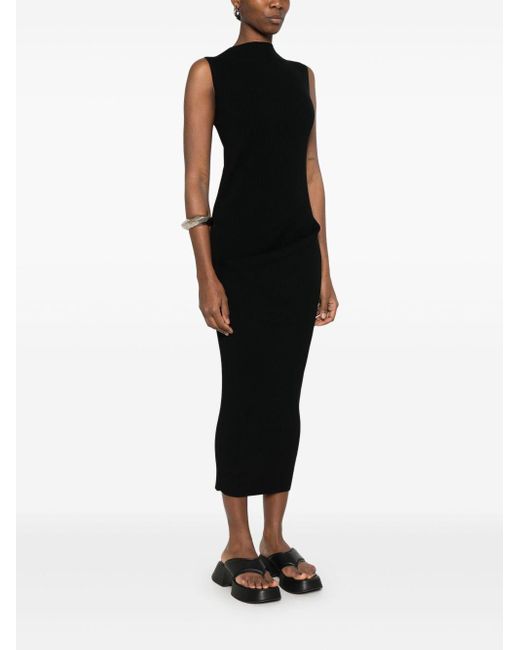 Rick Owens Black Knitted Long Dress