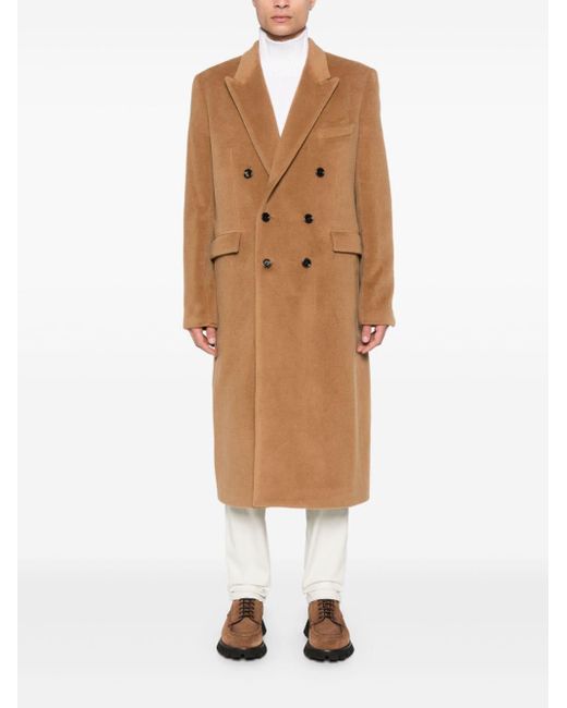 Lardini Brown Wool Coat for men