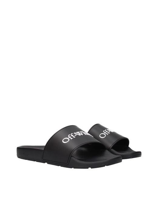 Off-White c/o Virgil Abloh Black Off Clogs And Mules Rubber